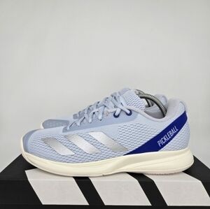 New adidas Pickleball Halo Blue Silver Metallic Women's Shoes Size 8.5